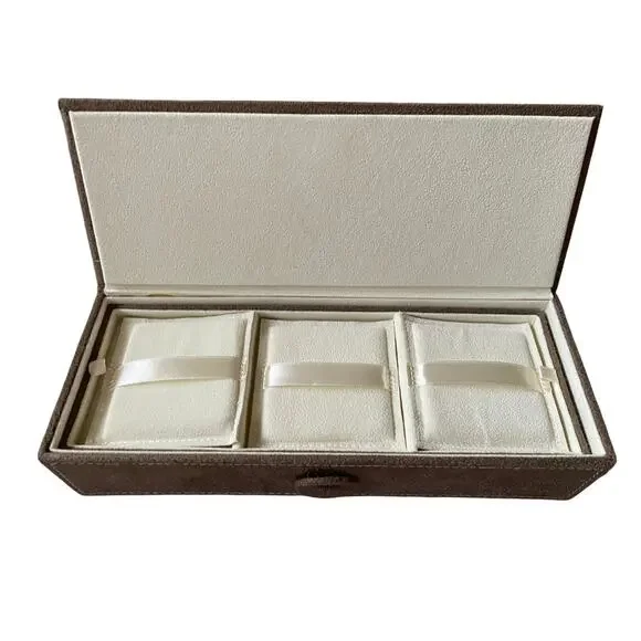 Pandora Jewelry Box Tan/Brown 3 Tier Charm/Bracelet Organizer case Retired - Picture 4 of 9